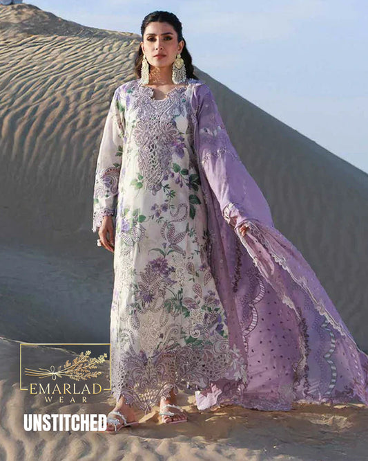 NUREH NE-231 Lawn & Chiffon Unstitched Suit Online in Pakistan