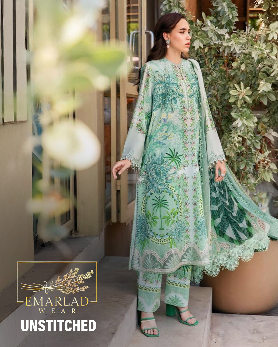 Maria B MPT-2514A | Green - Lawn Collection