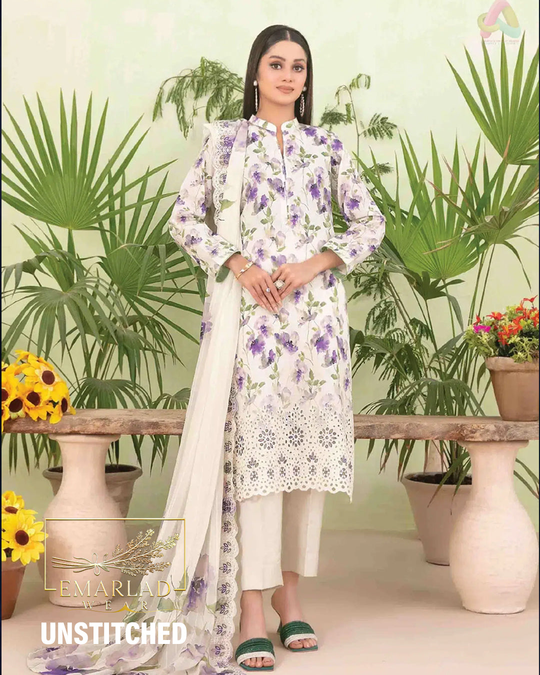 Erva by Tawakkal D-1714 | Off White - Lawn Collection