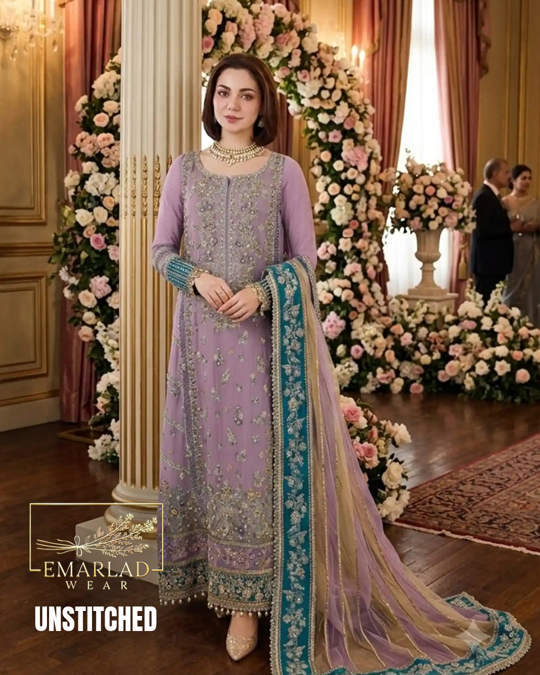 Charizma Purple Chiffon & Net Embroidered Replica – Luxury 3 Piece Formal Suit