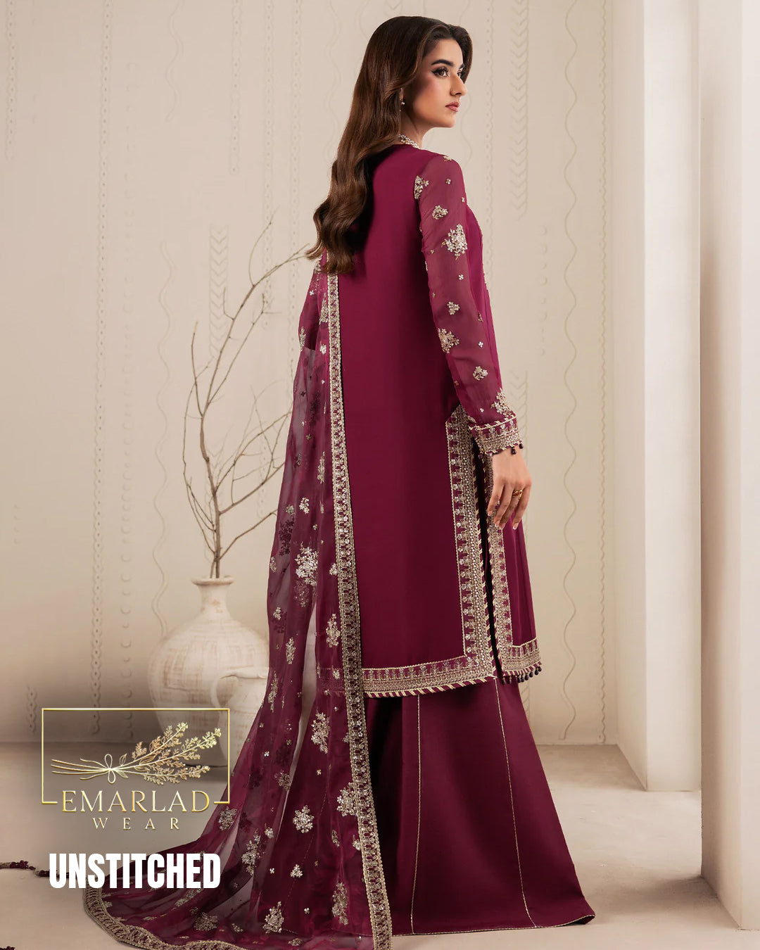 Zarif MPC-26-108 Chiffon & Sharmoz Embroidered 3 Piece Suit