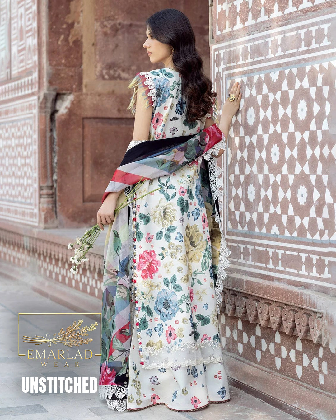 Bin Ilyas 2081-A Lawn Suit with Chiffon Dupatta | Heavy Embroidered 3 Piece Collection