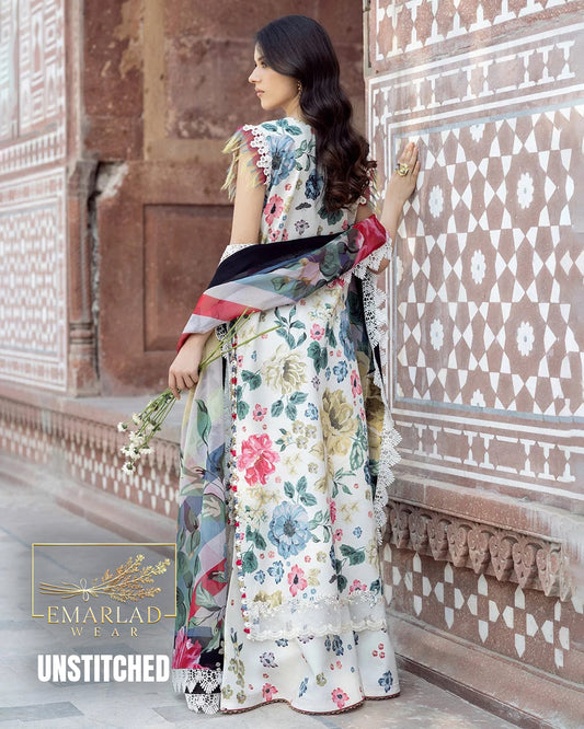 Bin Ilyas 2081-A Lawn Suit with Chiffon Dupatta | Heavy Embroidered 3 Piece Collection