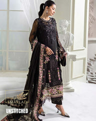 M.B  Article Colour black Unstitched 3 Piece Suit