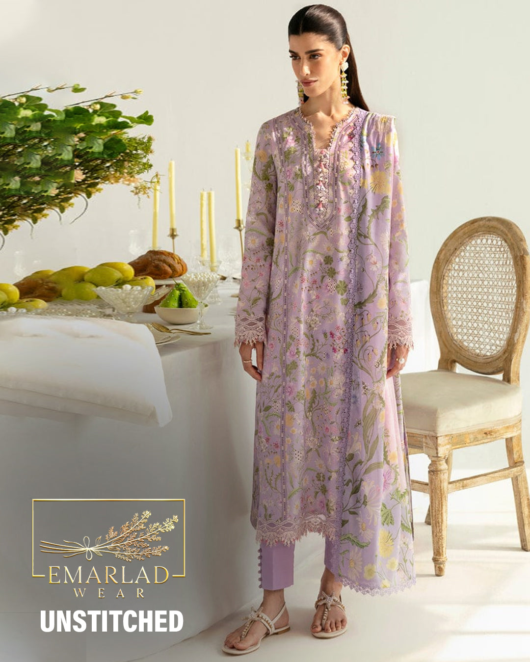 Qalamkar Q Prints | Lilac - Lawn Collection
