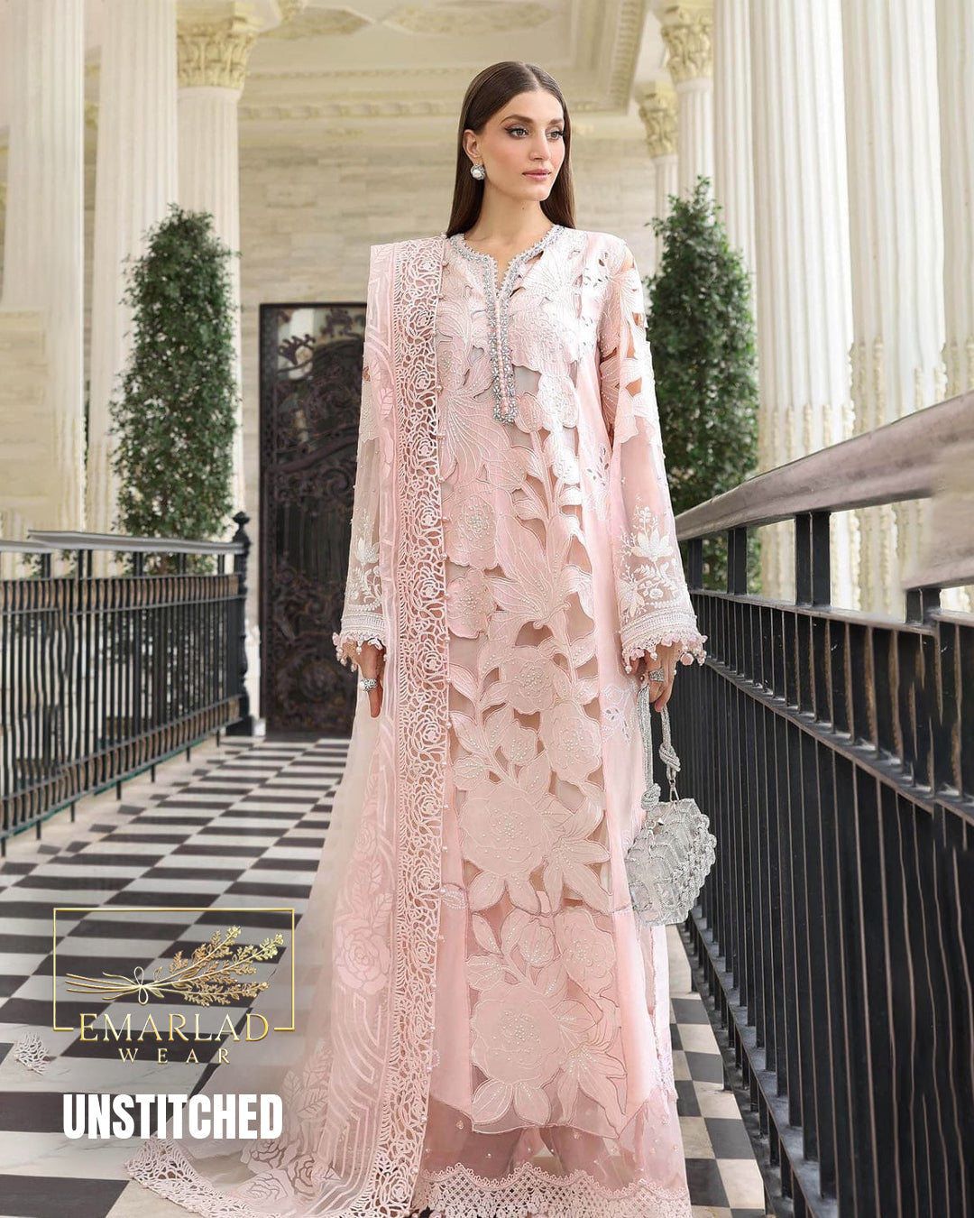 Maria B Luxury Lawn Embroidered 3PC Unstitched Suit EL-26-02 | Premium Summer Collection