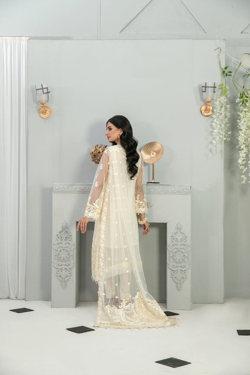 Designer Wear Formal Collection Chiffon Dress Hand Work 3pc Sami Stitched