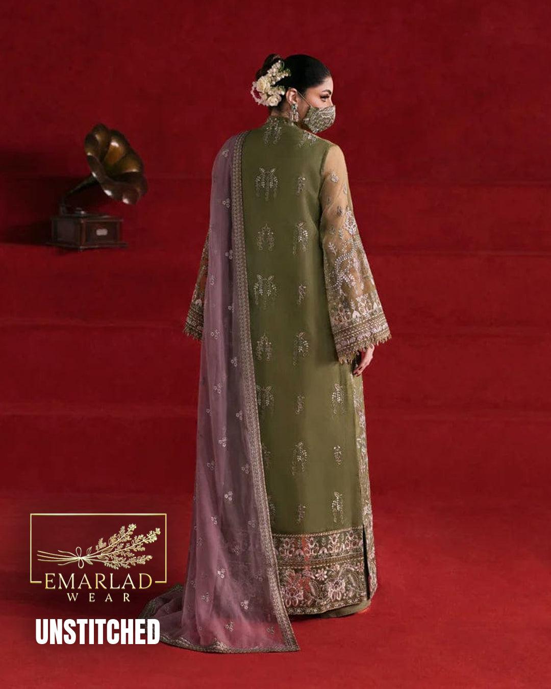 Flossie Luxury Chiffon Collection Design 5485 3 Piece Unstitched Embroidered Suit