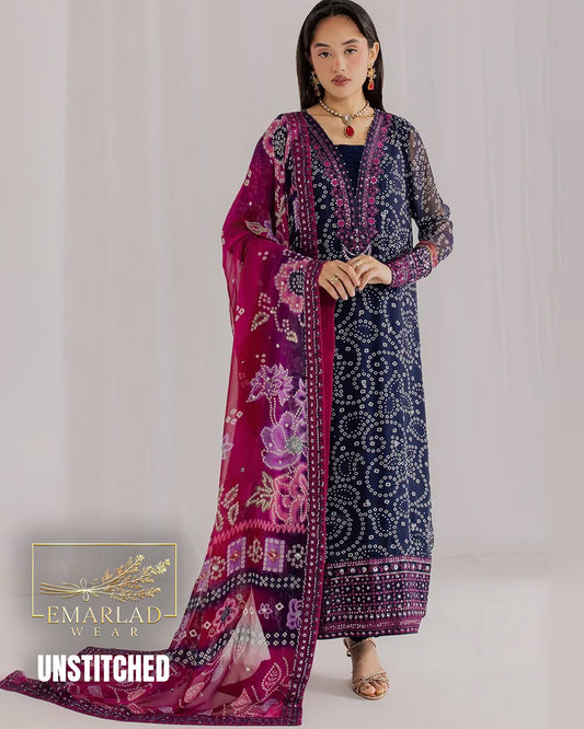 Nureh Luxury Chiffon Collection 2026 Blue Chunri NC-NP-819-26