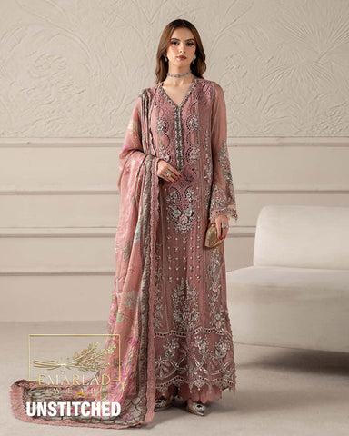 Maria B | T.pink - Chiffon Embroidered Collection