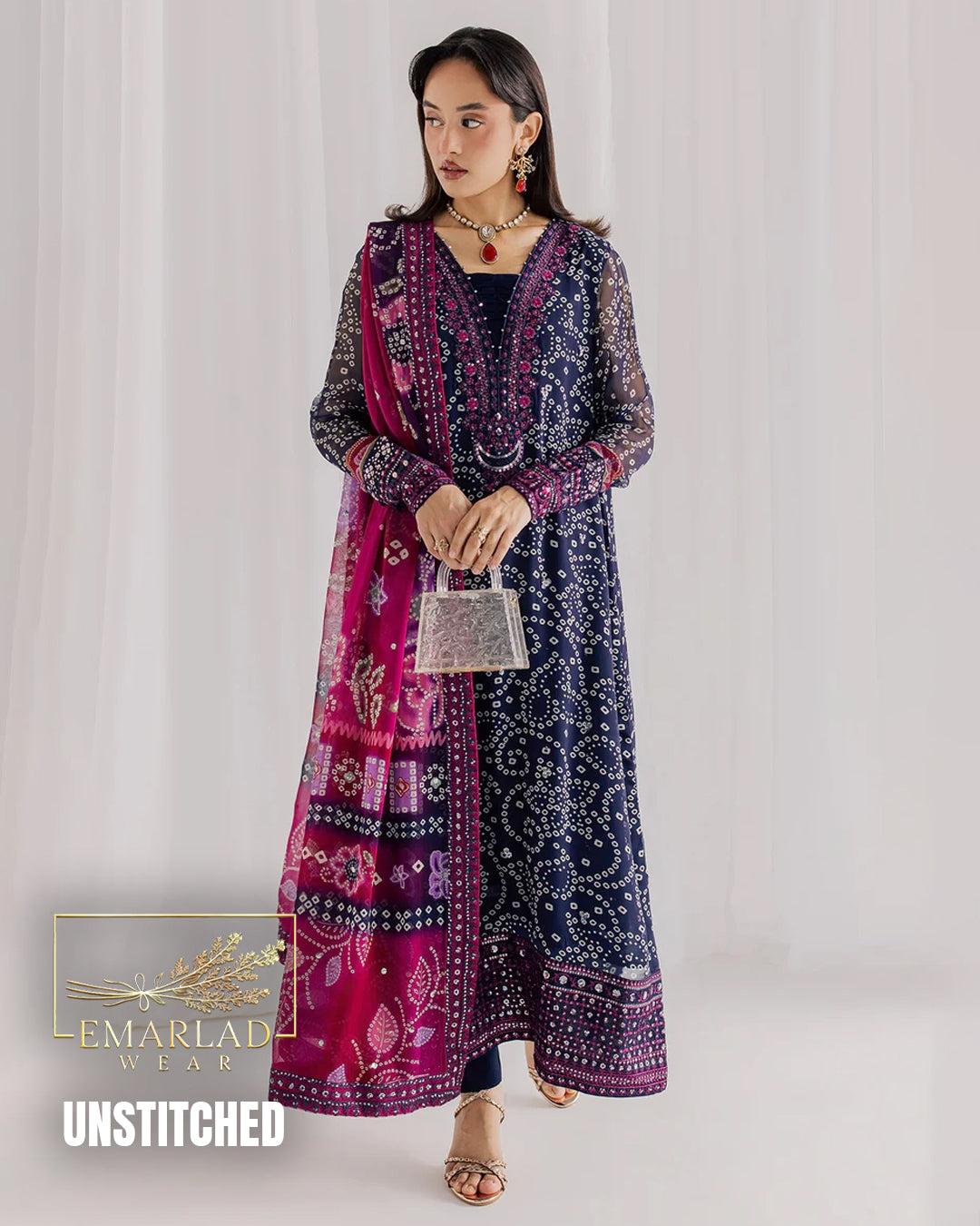 Nureh Luxury Chiffon Collection 2026 Blue Chunri NC-NP-819-26