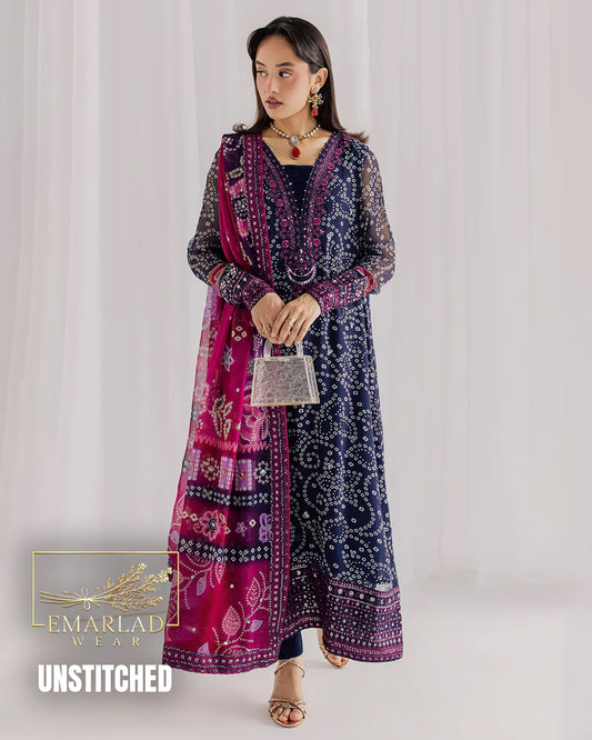 Nureh Luxury Chiffon Collection 2026 Blue Chunri NC-NP-819-26