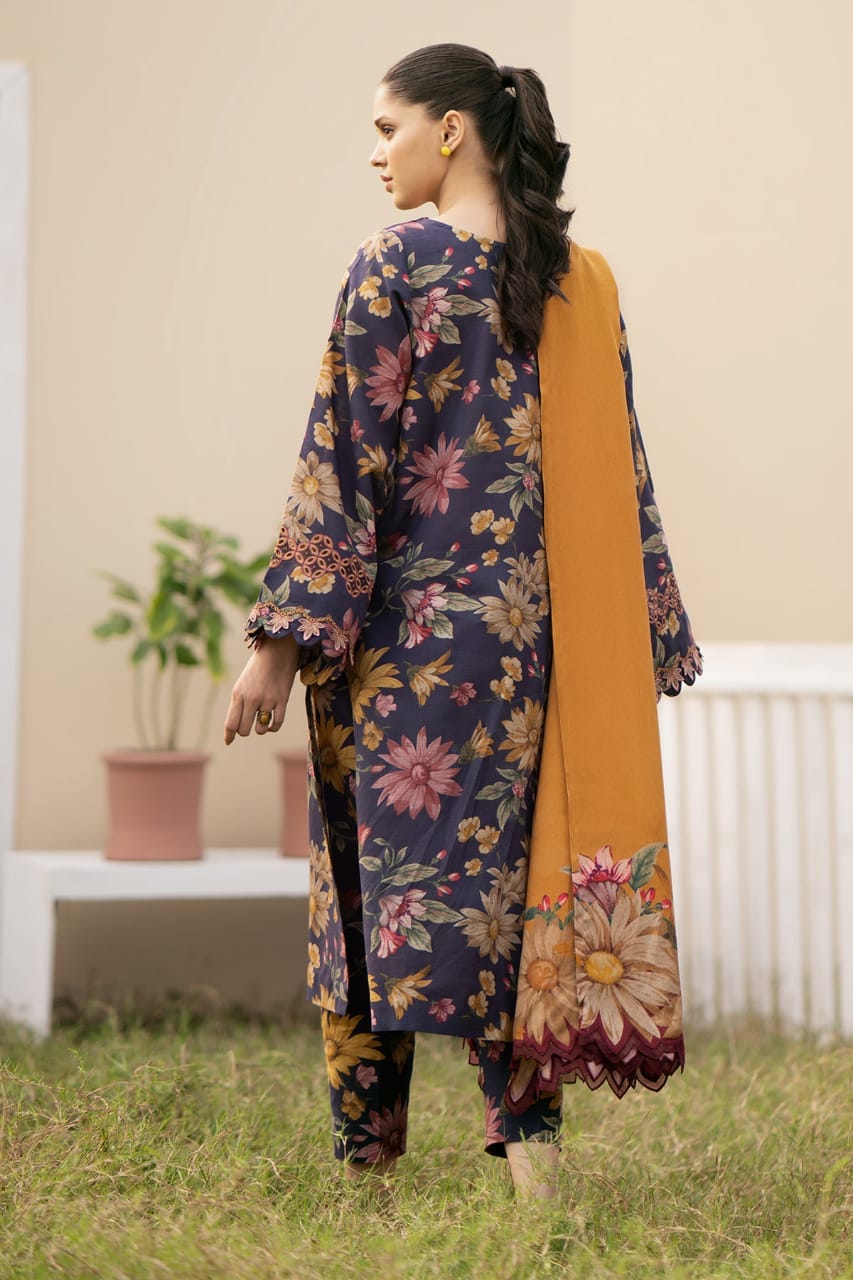 Baroque Blue Pure Lawn Embroidery Digital New Arrival