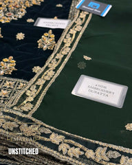 HASEENS Velvet Embroidered Winter Collection | Dark Green