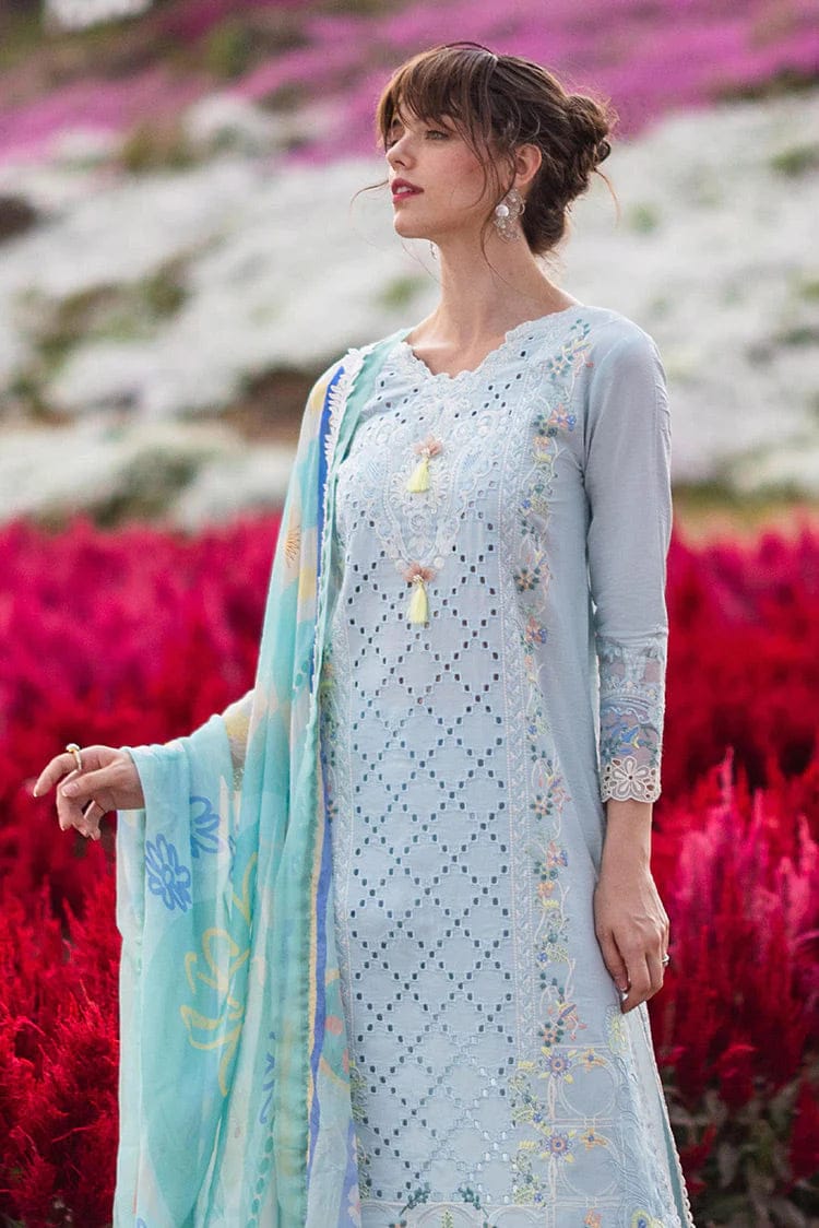 Mushq Green Chikankari Lawn Embroidery Collection