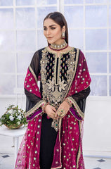 KHUDA BAKSH VELVET COLLECTION BLACK HAND WORK 3PC