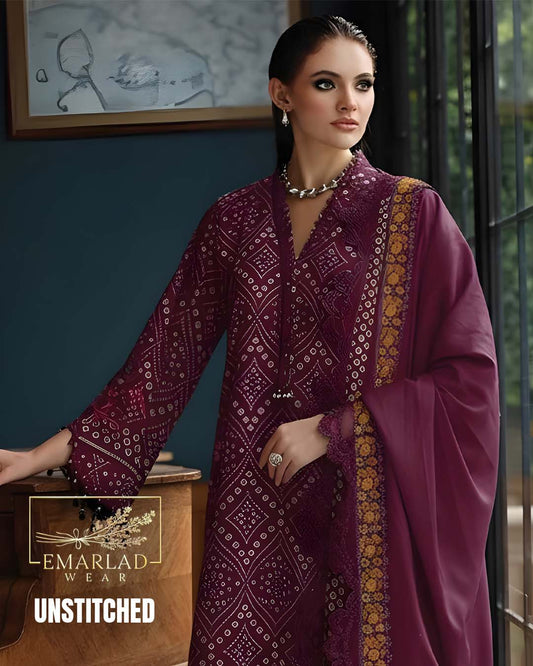 Aneela’s Chundri Luxury Lawn 3PC Suit 2025 – Embroidered Lawn | Chiffon Dupatta
