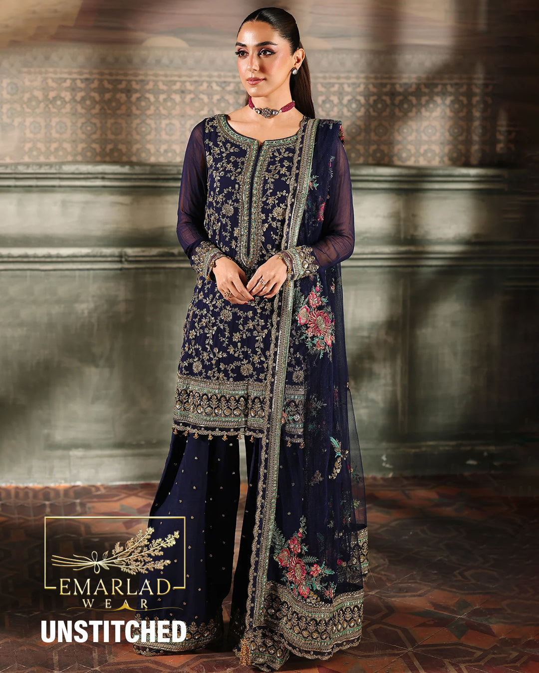 Charizma | Navy Blue - Chiffon Collection