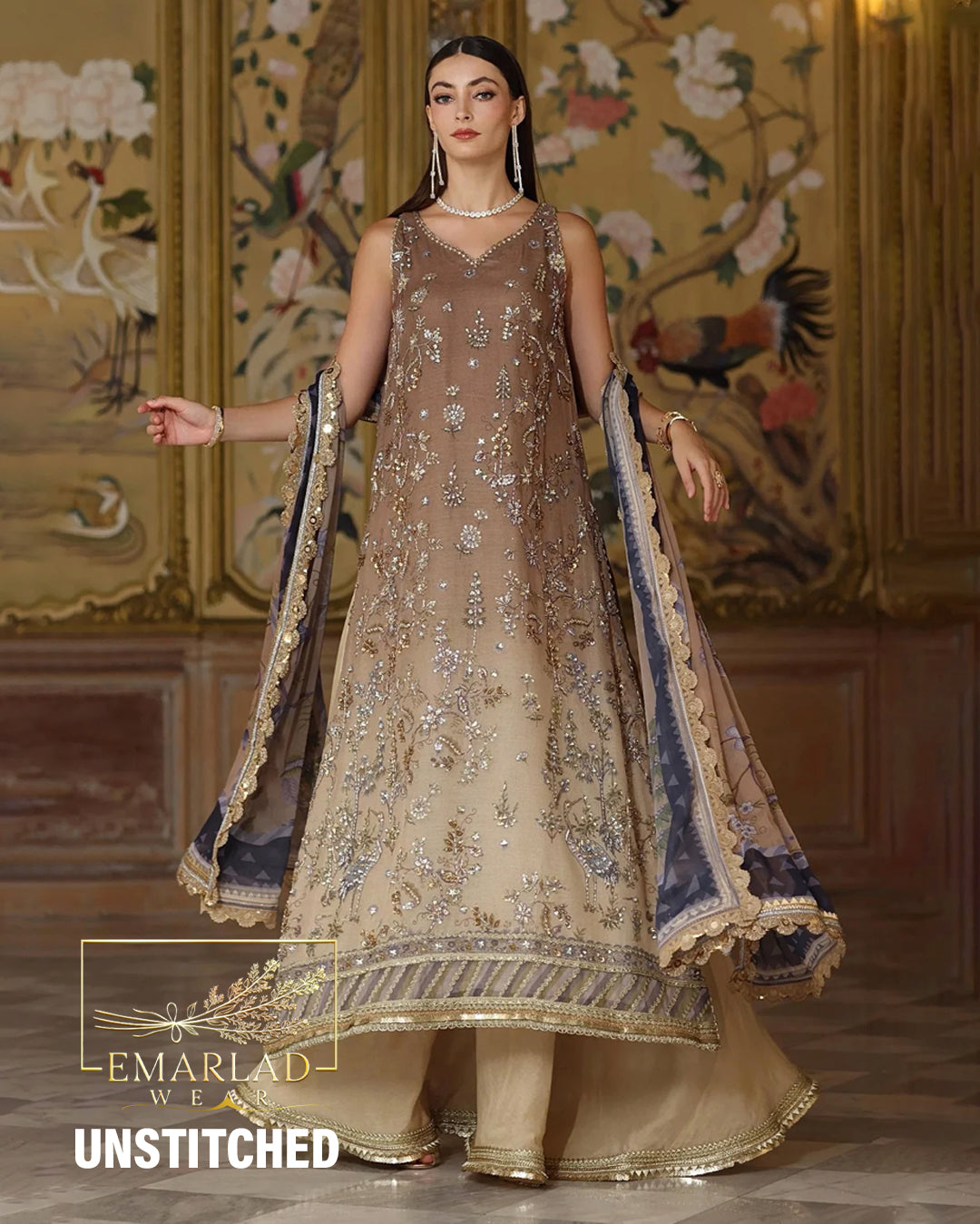 Noor By Sadia Asad | Beige - Cotton Net Collection