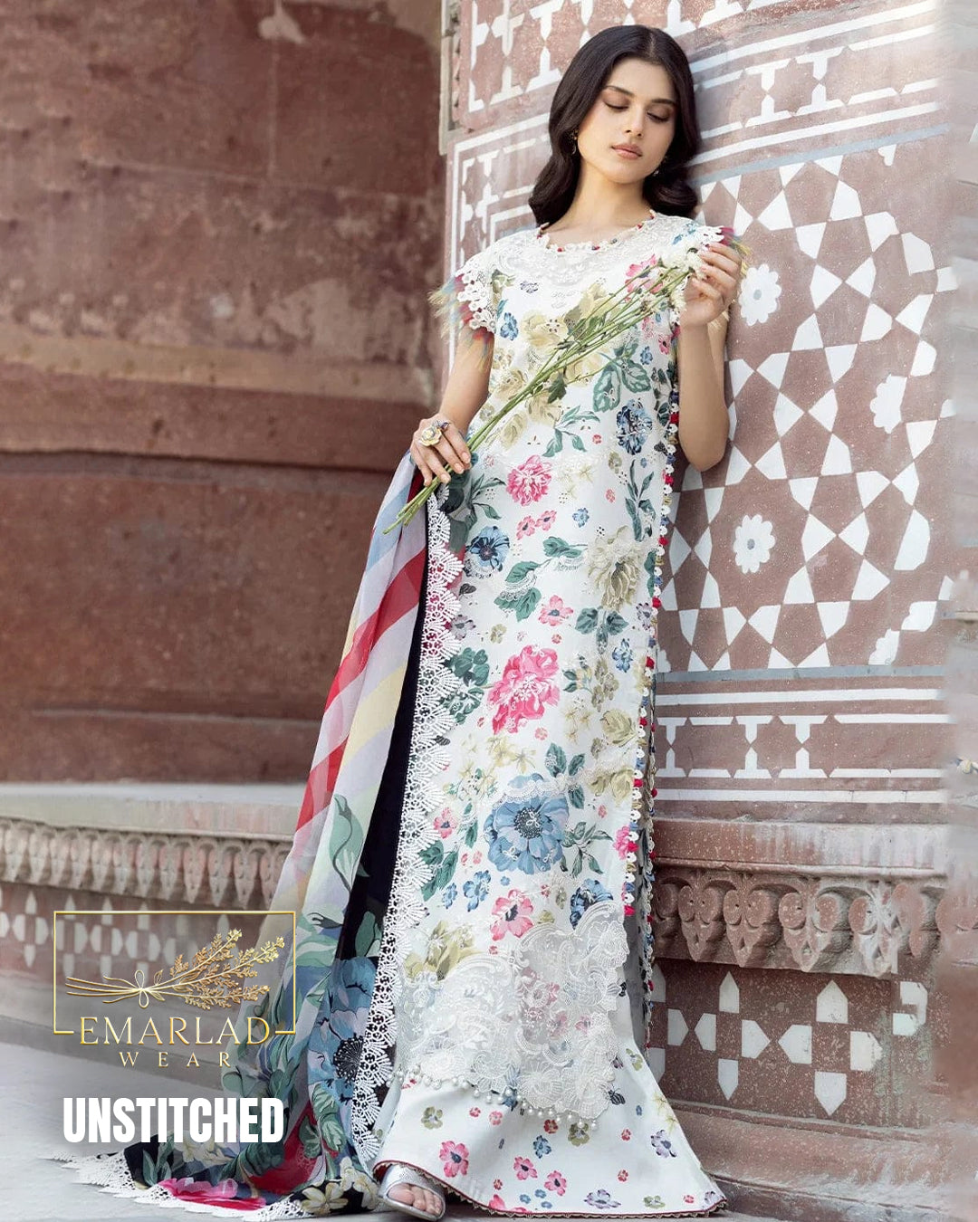 Bin Ilyas 2081-A Lawn Suit with Chiffon Dupatta | Heavy Embroidered 3 Piece Collection