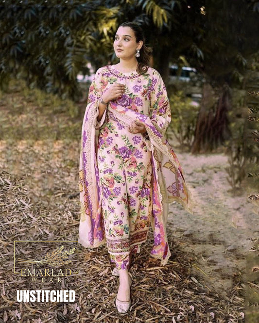 Aneelas Pink Lawn Suit 2026 – 3PC Eastern Dress with Embroidered Chiffon Dupatta