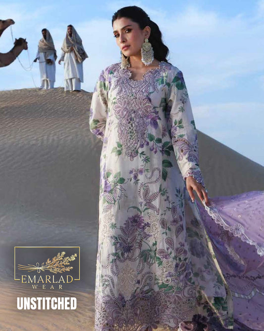 NUREH NE-231 Lawn & Chiffon Unstitched Suit Online in Pakistan