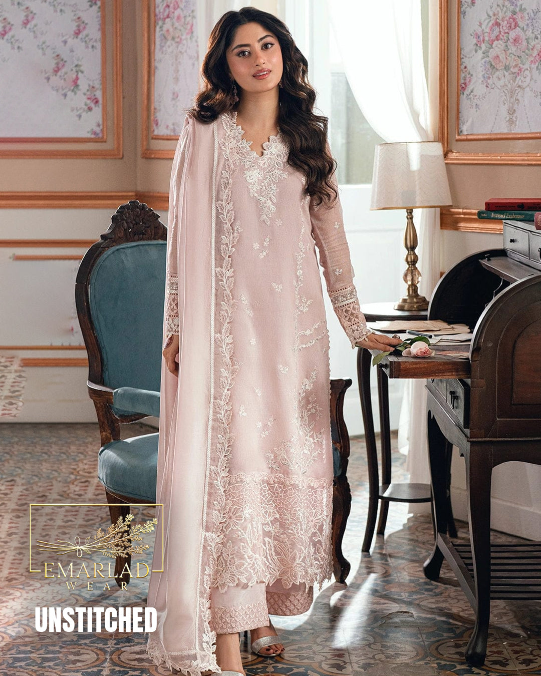 Azure Embroidered Chiffon Suit Design No. 2543 – Premium Pakistani Party Wear