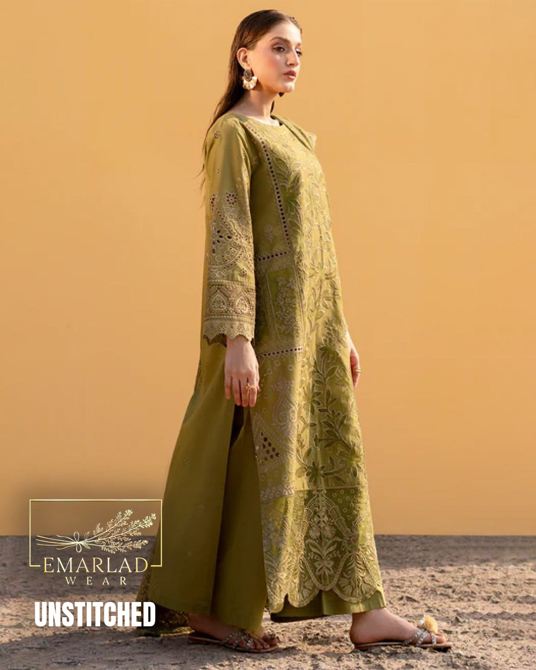 Mahnur Mehendi Sereen D/3 Luxury Lawn Collection Replica | Embroidered 3PC Suit Online Pakistan