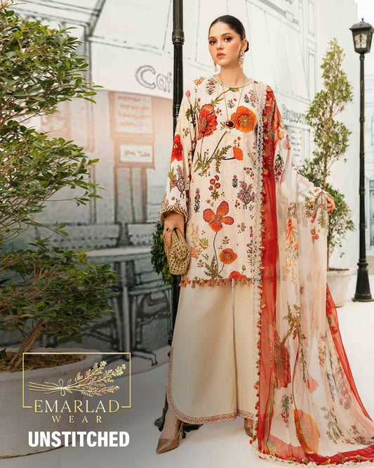 Maria B MPT-2607-A | skin front emb - Lawn Collection