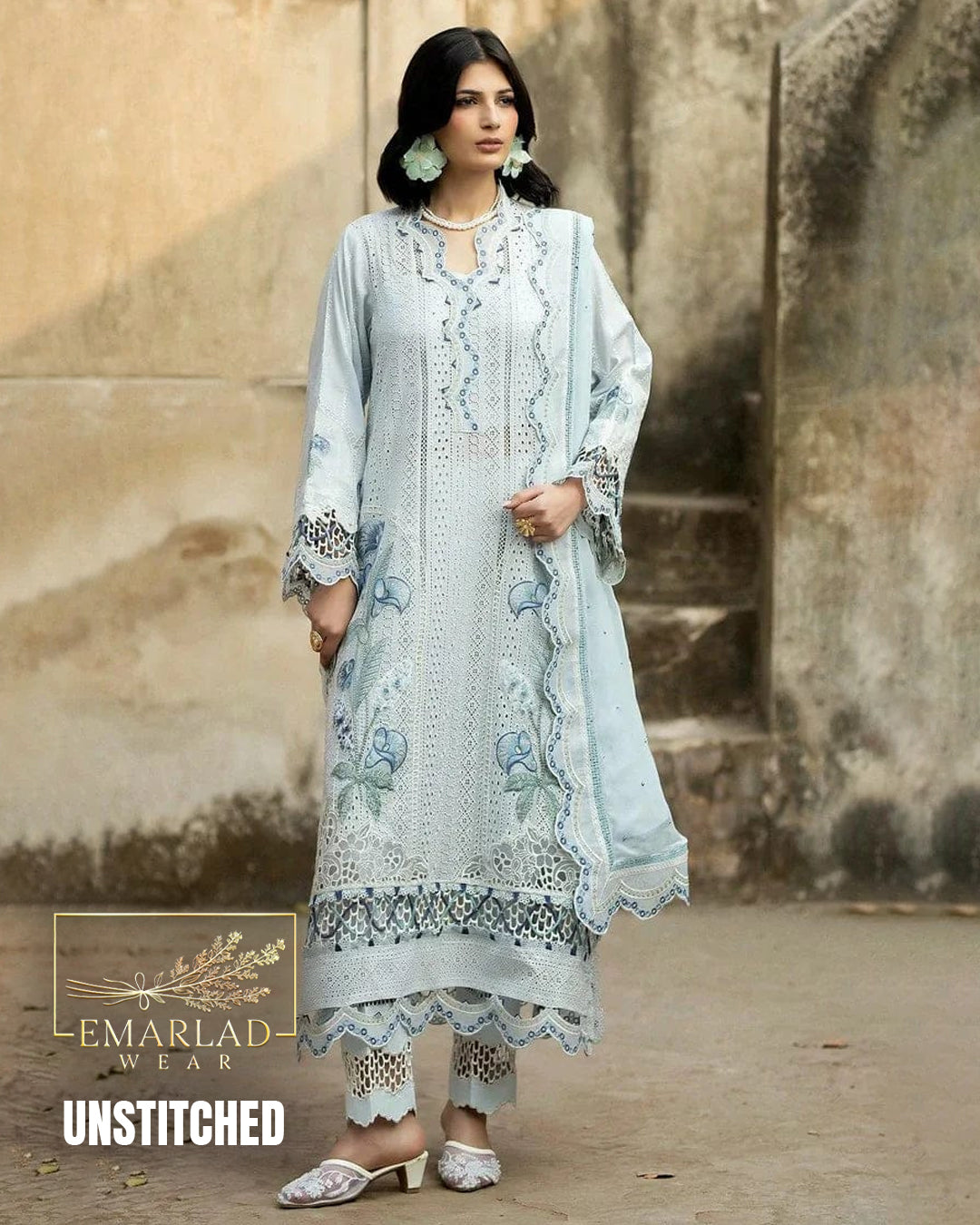 Aden Libes Luxury Lawn Collection 2026 Grey 3PC Unstitched Suit – Heavy Embroidered Lawn