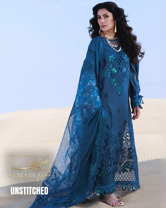 Nureh Zink Luxury Lawn Chicken Kari Embroidered 3 Piece Suit