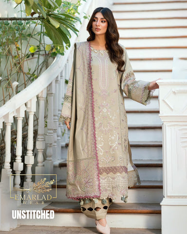 Mohsin Saeed Skin Luxury Embroidered Lawn Chickenkari 3 Piece Unstitched Suit