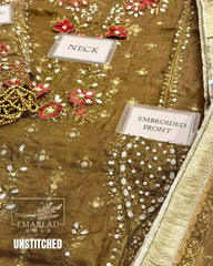 MB Wedding Collection 2025 Raw Silk Embroidered Dress with Organza Dupatta