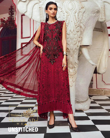 Maria B MPT-2702-A-25 | Red - Raw Silk Collection