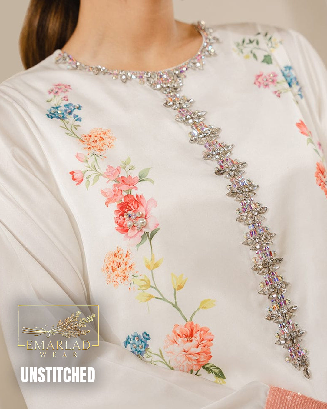 Lulusar Swiss Lawn Embroidered Collection 2026 White 3PC Suit with Silk Digital Printed Dupatta – Unstitched