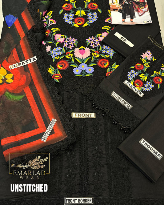 Maria B Lawn 2026 Design 5444 Digital Silk Dupatta Embroidered 3 Piece Suit