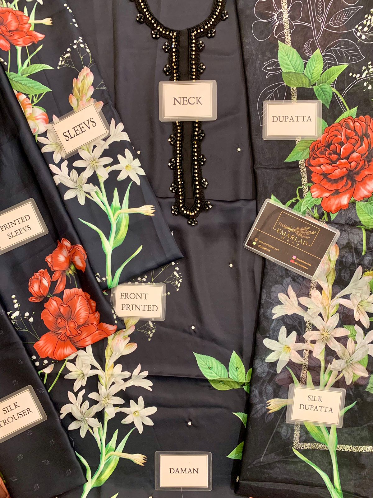 Lulusar Black old Digital Silk Party Wear Collection