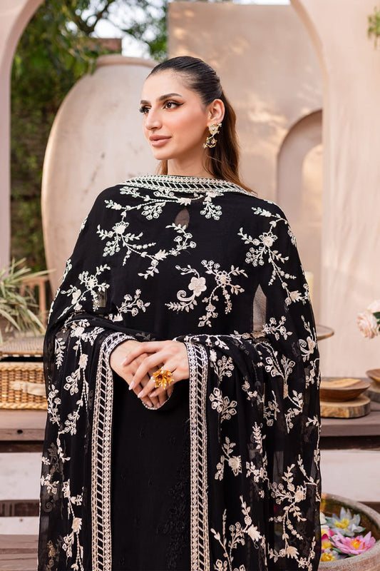Azure Black Sami Pure Chiffon Formal Collection 3pc