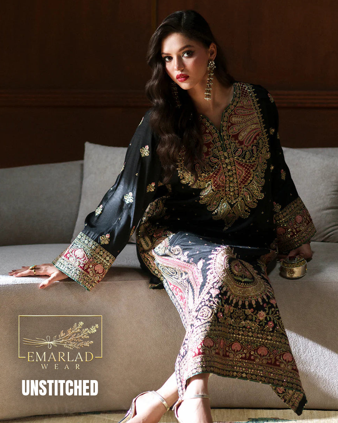 Ethnic Black Kaftan | Most Viral Raw Silk Design