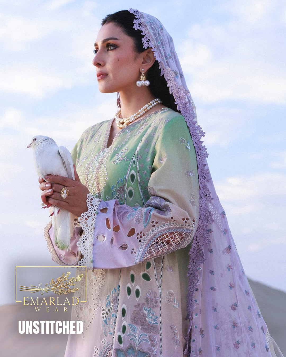 Iznik Multi Digital Tie & Dye Pure Lawn Suit with Chiffon Dupatta | Premium Summer Collection | Emarladwear
