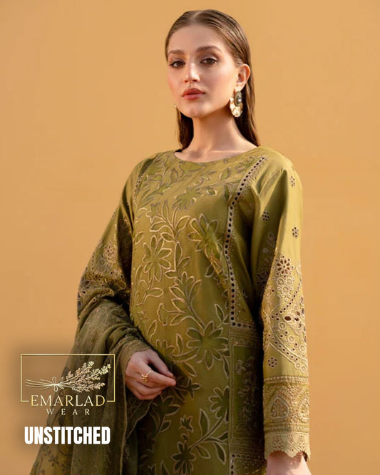 Mahnur Mehendi Sereen D/3 Luxury Lawn Collection Replica | Embroidered 3PC Suit Online Pakistan