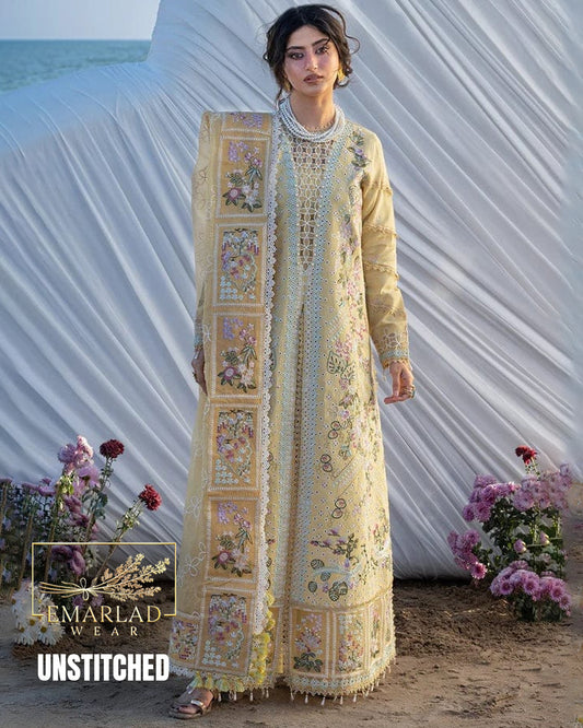 Seerne by Mahnoor Light Lemon Luxury Lawn Suit 2026 – 3PC Embroidered Dress