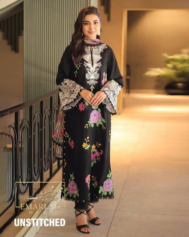 Aneelas Collection | Black - Luxury Lawn Collection