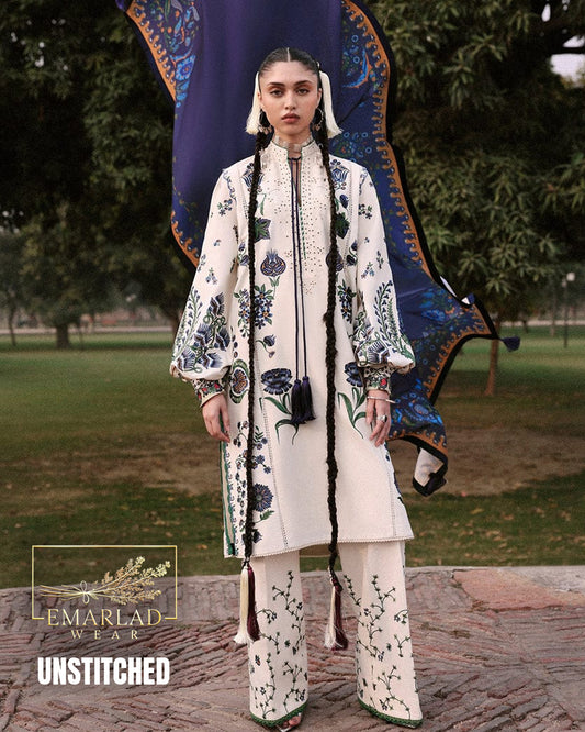 Ahmozi Jugnu Lawn Collection 2026 – Chicken Kari Embroidered 3PC Suit with Silk Dupatta