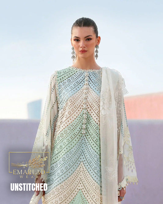 Maria B Pure Swiss Lawn 3 Piece Chicken Embroidered Suit Skin Tie & Dye | Luxury Lawn 2026