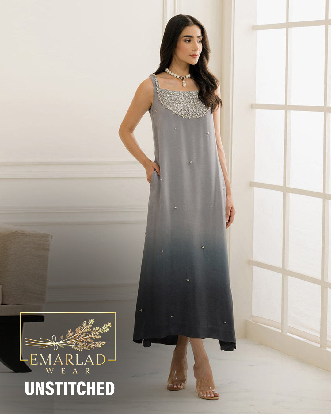 Lulusar | Runial Dress - Black And Grey - Silk Digital