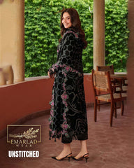 Asifa Nabeel Palachi Collection Black Polka Velvet Suit | Heavy Embroidered Velvet Shawl