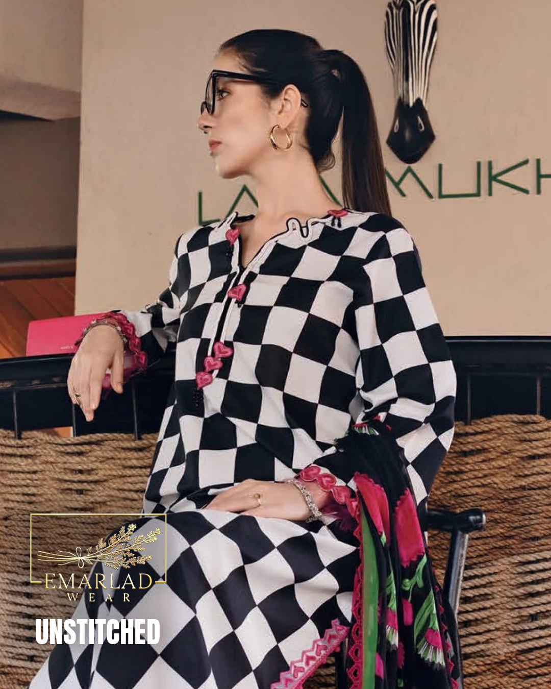 M.B M Print Lawn 2026 Black Box 3PC Embroidered Suit | MBL-MPT-2906A/B