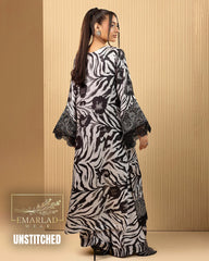Adan Libas Cheeta Black & White – Premium Lawn with Embroidered Chiffon Dupatta