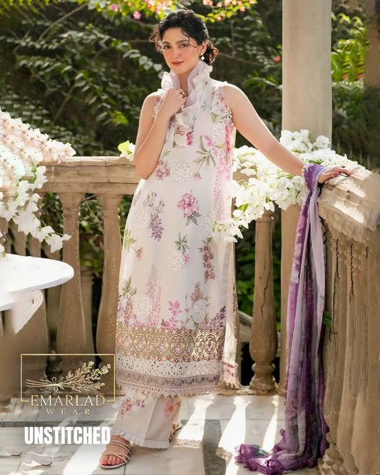 ASIFA & NABEEL GKL-14 Lawn Suit | Embroidered Lawn with Chiffon Dupatta | Unstitched 3 Piece | Summer Collection